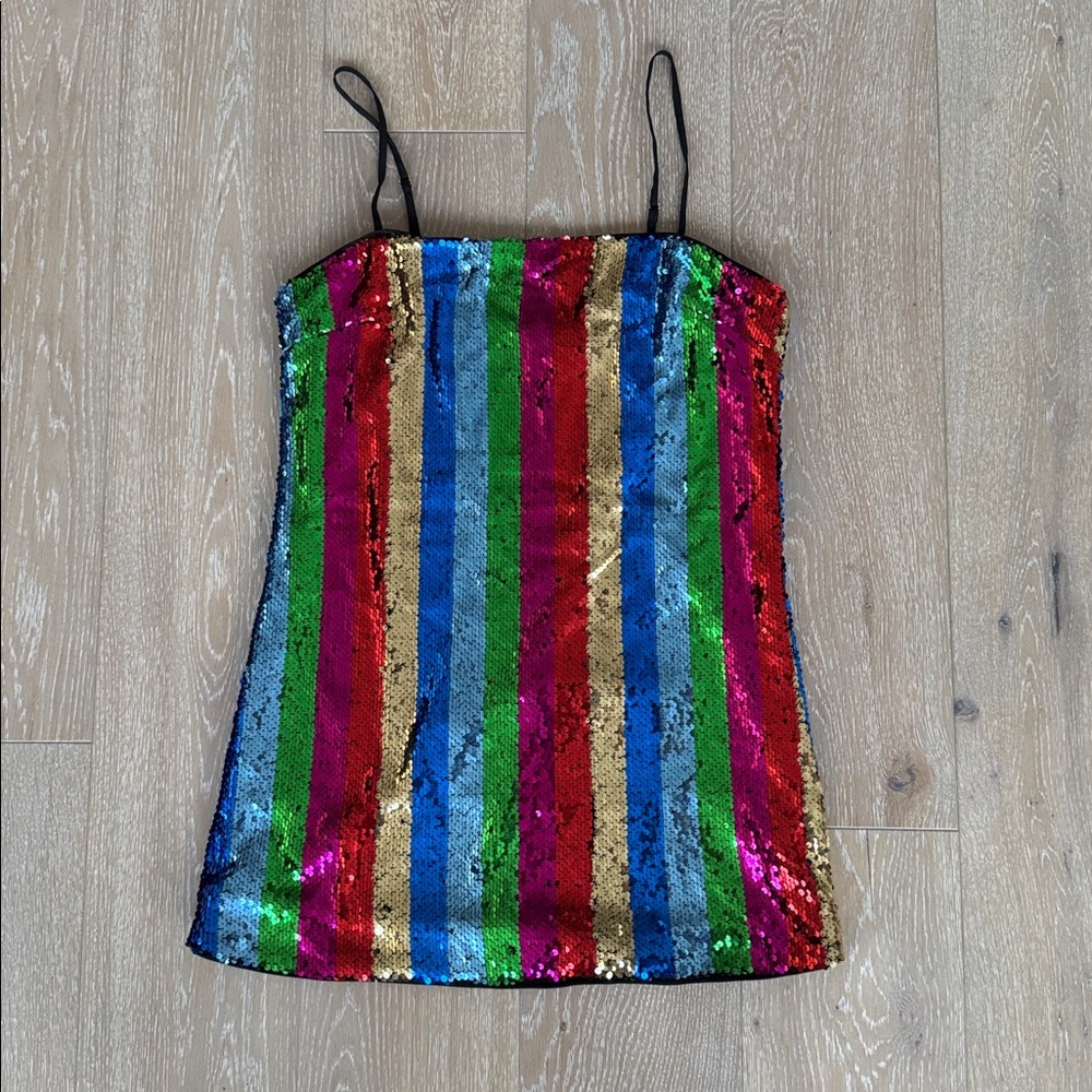 Forever 21 Sequin Colorful Camisole Mini Dress